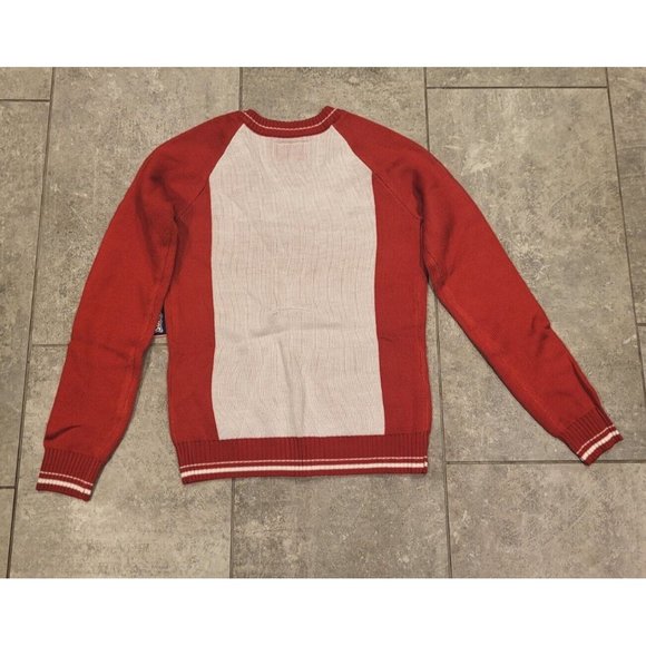 New Tipsy Elves Canada Maple Leaf V Neck Sweater Red White Sz XS - Picture 3 of 6